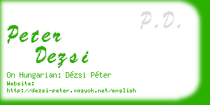 peter dezsi business card